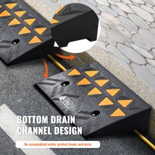 VEVOR Rampa de Goma para Bordillo 2 Piezas de Caucho Elevación de 11cm Carga 15T