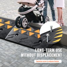 VEVOR Rampa de Goma para Bordillo 2 Piezas de Caucho Elevación de 11cm Carga 15T
