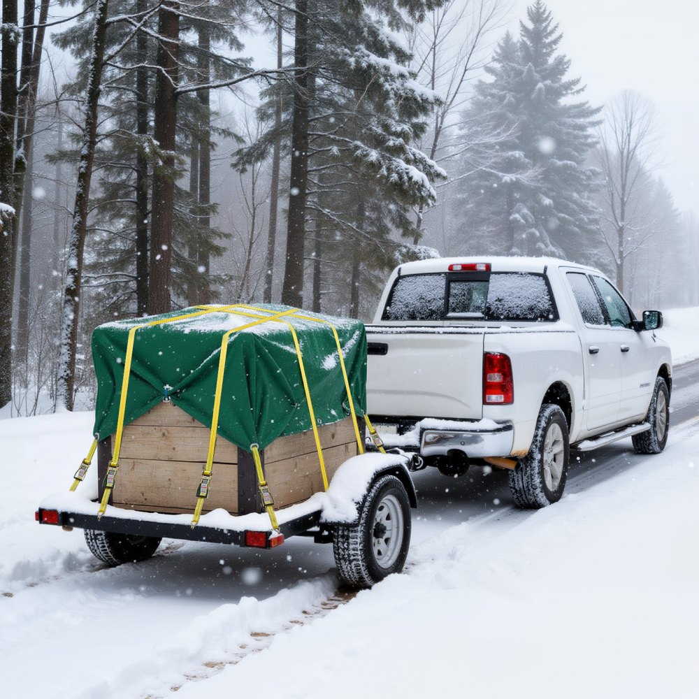 VEVOR Correas de Trinquete, 50,8 mm x 9,1 m, con Gancho Doble en J, Resistencia a la Rotura de 4536 kg, para Mudanzas, Remolques, Motocicletas, Kayaks, Techo de Automóviles, Paquete de 10 uds