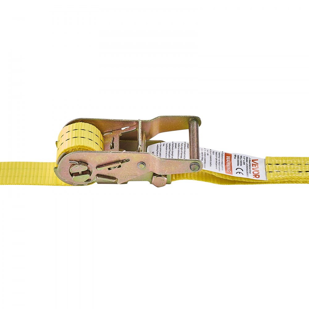 VEVOR Ratchet Straps, 38.1 mm x 6.1 m, Heavy Duty Tie Down Straps with Double J Hook, 2000 kg Break Strength, Carry Bag, Tie Down Ratcheting for Moving, Trailers, Motorcycles, Kayaks, Car Roof, 4 Pack