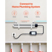 VEVOR 12W 1 GPM Purificador de Agua Ultravioleta con Carcasa de Acero Inoxidable