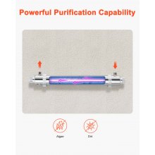 VEVOR 25 W Purificador de Agua Ultravioleta, 6 GPM, Filtro Purificador de Agua Ultravioleta Versátil para Toda la Casa con Carcasa de Acero Inoxidable, Funda de Cuarzo Apto para Ducha, Bebida