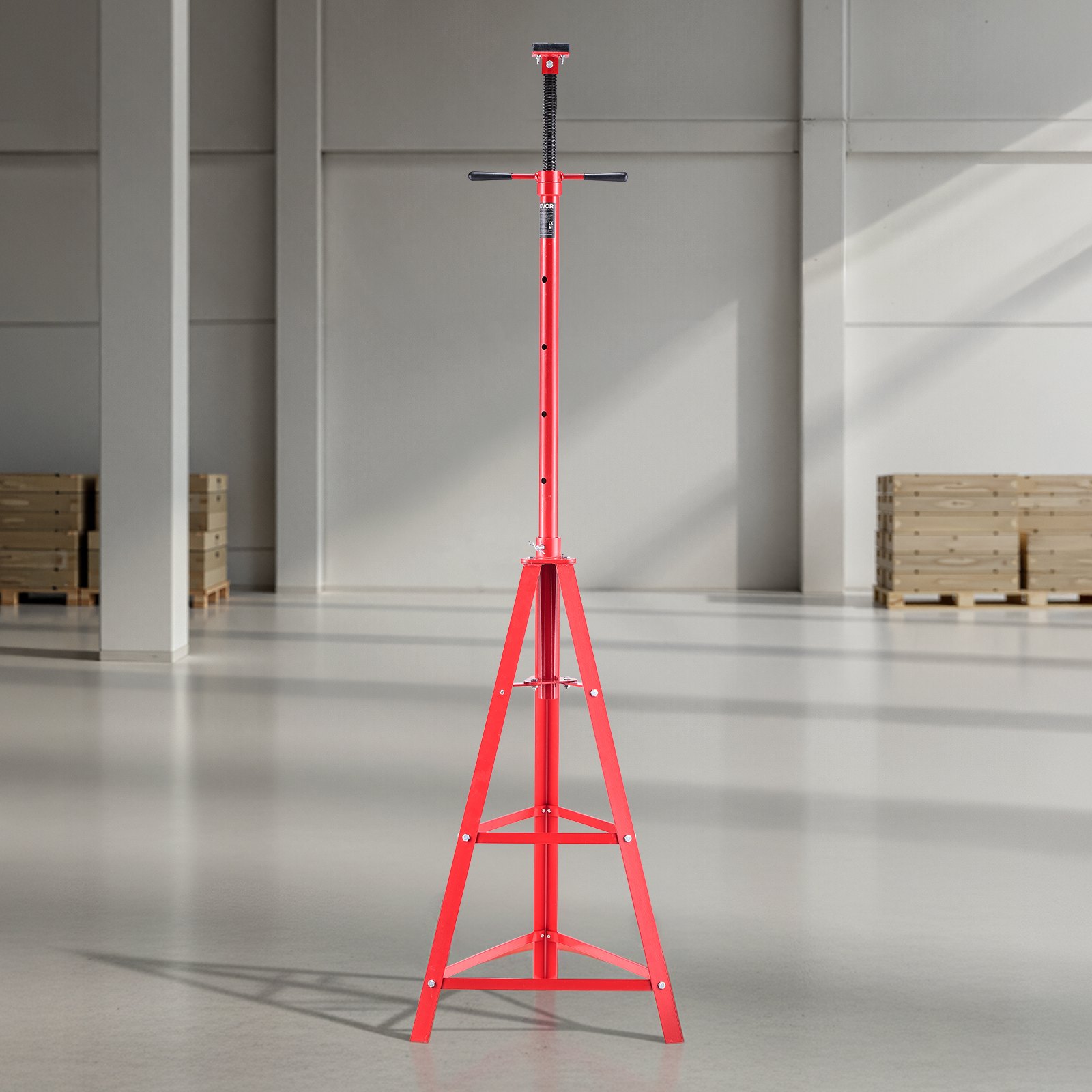 VEVOR Soporte de Elevación Inferior Capacidad de 2 t, Soporte para Debajo del Polipasto Elevación de 120-215 cm, Altura Ajustable en 4 Niveles, Acero al Carbono de Alta Resistencia para Garajes