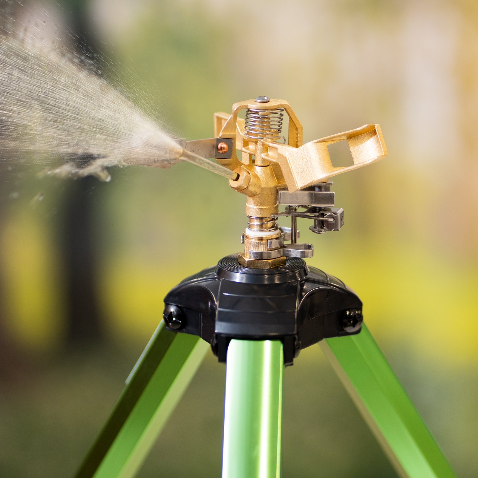 VEVOR 2 PCS Aspersor de Impacto Sobre Base de Trípode Aspersores de Trípode de Altura Ajustable con Cabezal de Latón y Conector de G3/4", Aspersor de Riego de Cobertura de Área Grande de 360°, Verde