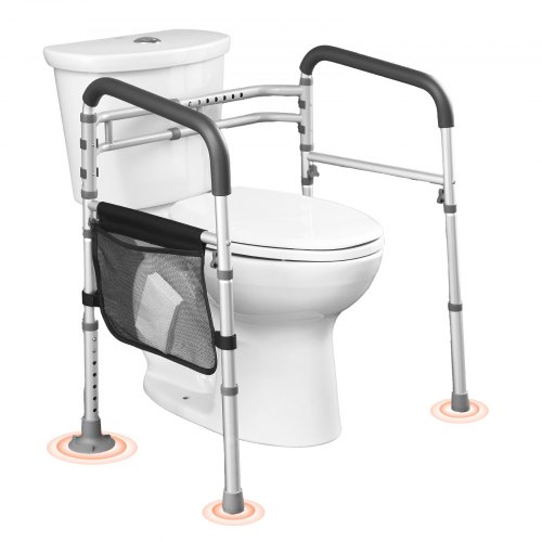 VEVOR Pasamanos de Seguridad para Inodoro Asiento de Inodoro Plegable 300 libras con Asas Antideslizantes Portátil y Versátil Tubo de Aleación de Aluminio para Personas Mayores, Mujeres Embarazadas