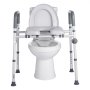 VEVOR Raised Toilet Seat with Arms, 181 kg Load Capacity, Adjustable Height and Width, Commode Cushion Padded Elevated Toilet Seat Riser with Handles for Seniors, Elderly, Handicap, Disabled, Adults