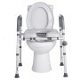 VEVOR Raised Toilet Seat with Arms, 181 kg Load Capacity, Adjustable Height and Width, Commode Cushion Padded Elevated Toilet Seat Riser with Handles for Seniors, Elderly, Handicap, Disabled, Adults