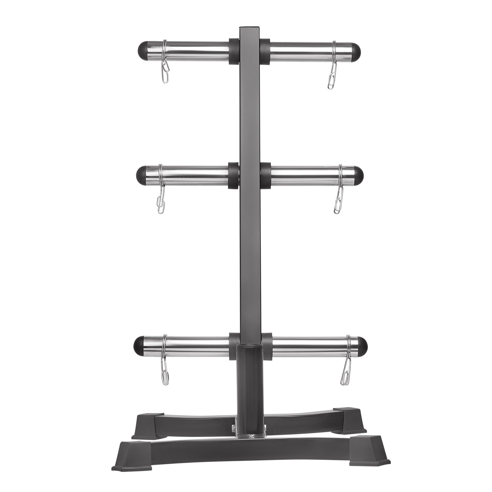 VEVOR Soporte para Discos de Pesas, Estructura en Forma de L, Carga de 454 kg, Soporte para Almacenar Discos de Pesas Estándar, Soporte para Barras de Gimnasio en Casa, Negro, 770 x 670 x 1025 mm