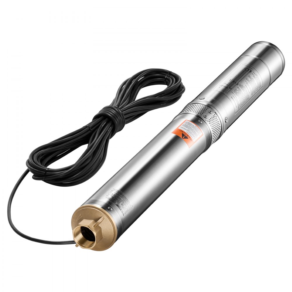 VEVOR Bomba Sumergible para Pozos Profundos con cable de 20 m, Caja de Control Externa Potencia de Salida 550 W Caudal de 65 L/min, Altura de Elevación de 85 m para Riego Industrial y Uso Doméstico