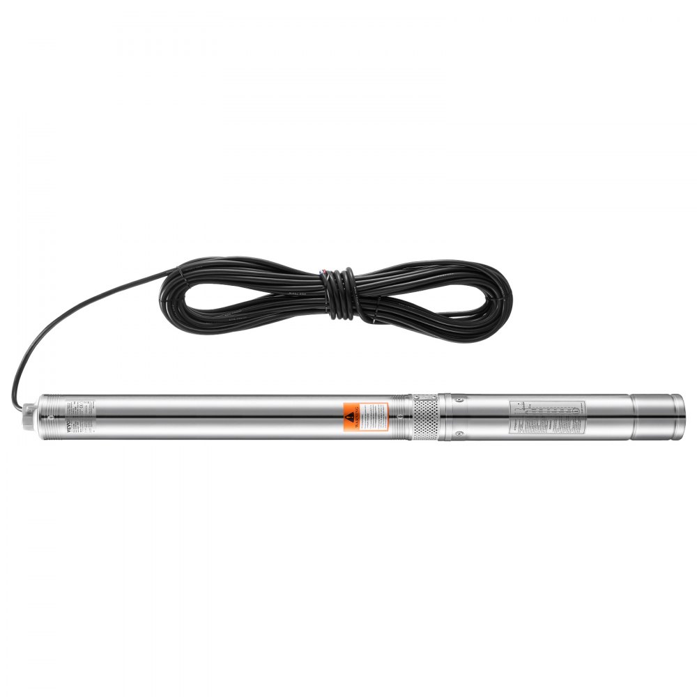 VEVOR Bomba Sumergible para Pozos Profundos con cable de 20 m, Caja de Control Externa Potencia de Entrada 750 W Caudal de 65 L/min, Altura de Elevación de 64 m para Riego Industrial y Uso Doméstico