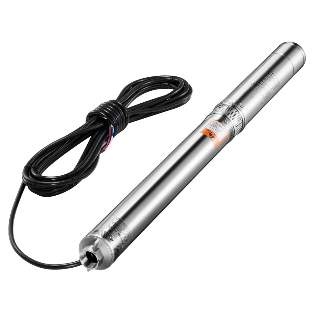 VEVOR Bomba Sumergible para Pozos Profundos con cable de 20 m, Caja de Control Externa Potencia de Entrada 750 W Caudal de 65 L/min, Altura de Elevación de 64 m para Riego Industrial y Uso Doméstico