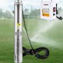 VEVOR Deep Well Submersible Pump, 370W 230V/50Hz, 110L/min 44 m Head, with 20 m Cord & External Control Box, 10.2 cm Stainless Steel Water Pumps for Industrial, Irrigation & Home Use, IP68 Waterproof
