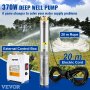 VEVOR Bomba de Pozo Profundo Motor de 370 W Bomba Sumergible para Pozo 230V 50Hz Bomba de Agua Sumergible para Pozos Flujo Máximo de 110 L/min con Caja de Control Externa para Tierras de Cultivo Minas