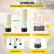 VEVOR Torno Ceramica Torno Alfarero Máquina Eléctrica de Cerámica 14 pulgadas Rueda de Cerámica Manual Blanco