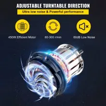 VEVOR Torno Ceramica Torno Alfarero Máquina Eléctrica de Cerámica 14 pulgadas Rueda de Cerámica Manual Blanco