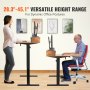 VEVOR Escritorio de Pie de Altura Ajustable 0,72-1,1 m Mesa Elevable de 2 Capas de 1,2 x 0,6 m Escritorio Eléctrico de Pie Elevación de 15,4 mm/s Estructura Metálica Carga de 82 kg para Hogar Oficina