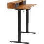 VEVOR Height-Adjustable Electric Desk, 120 x 60 cm Standing Desk, 0.72-1.1 m Adjustable with Memory Control, Double-Layered Large Computer Desk, 82 kg Load Capacity, Brown Office Desk, PC Table