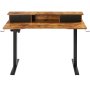 VEVOR Height-Adjustable Electric Desk, 120 x 60 cm Standing Desk, 0.72-1.1 m Adjustable with Memory Control, Double-Layered Large Computer Desk, 82 kg Load Capacity, Brown Office Desk, PC Table