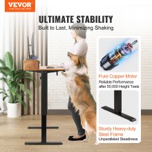 VEVOR Escritorio de Pie de Altura Ajustable 0,72-1,1 m Mesa Elevable de 2 Capas de 1,2 x 0,6 m Escritorio Eléctrico de Pie Elevación de 15,4 mm/s Estructura Metálica Carga de 82 kg para Hogar Oficina