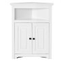 VEVOR Armario de Almacenamiento de Esquina de 645 x 325 x 845 mm, Armario de Almacenamiento Pequeño de 3 Niveles con 2 Puertas de Madera y Estantes Ajustables para Sala de Estar, Cocina, Baño, Blanco