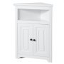 VEVOR Armario de Almacenamiento de Esquina de 645 x 325 x 845 mm, Armario de Almacenamiento Pequeño de 3 Niveles con 2 Puertas de Madera y Estantes Ajustables para Sala de Estar, Cocina, Baño, Blanco