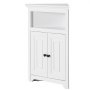 VEVOR Armario de Almacenamiento de Esquina de 645 x 325 x 845 mm, Armario de Almacenamiento Pequeño de 3 Niveles con 2 Puertas de Madera y Estantes Ajustables para Sala de Estar, Cocina, Baño, Blanco
