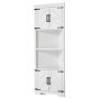 VEVOR Armario de Almacenamiento de Esquina de 685 x 360 x 1710 mm, Armario de Almacenamiento Estilo Granja de 6 Niveles con 4 Puertas de Madera y Estantes Ajustables para Sala de Estar, Cocina, Blanco