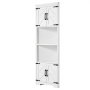 VEVOR Armario de Almacenamiento de Esquina de 685 x 360 x 1710 mm, Armario de Almacenamiento Estilo Granja de 6 Niveles con 4 Puertas de Madera y Estantes Ajustables para Sala de Estar, Cocina, Blanco