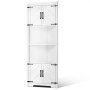 VEVOR Armario de Almacenamiento de Esquina de 685 x 360 x 1710 mm, Armario de Almacenamiento Estilo Granja de 6 Niveles con 4 Puertas de Madera y Estantes Ajustables para Sala de Estar, Cocina, Blanco