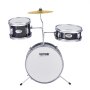 VEVOR 3-piece drum set with adjustable throne cymbal pedal, two pairs of drumsticks, approx. 20 cm tom drum, approx. 25 cm snare drum, approx. 36 cm bass drum, children's drum set, black