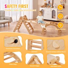 VEVOR Triángulos Pikler 5 en 1 Juguetes de Escalada para Niños Color Madera, M