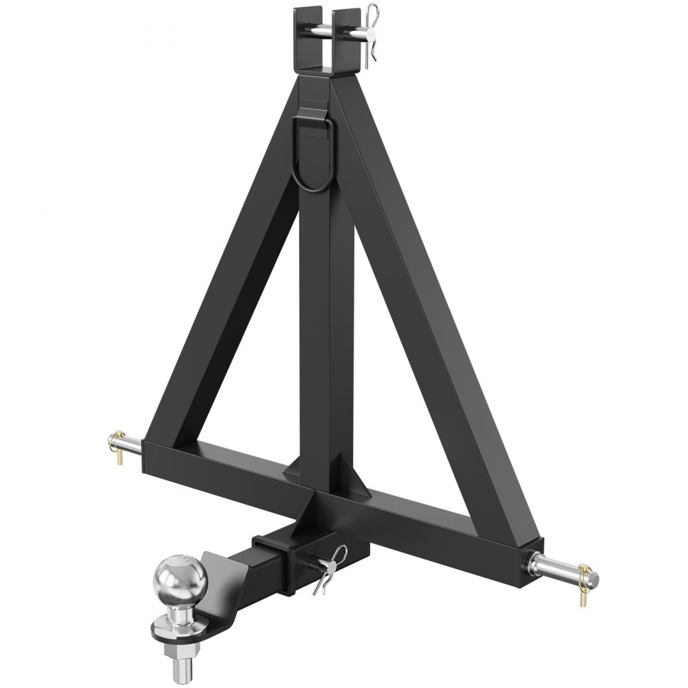 VEVOR Receptor de Enganche 3 Puntos Enganche de Remolque de Tractor Categoría 1, Adaptador de Barra de Tiro Estándar 5,08cm, 635x610 mm con Pasadores para Trabajos de Construcción de Equipos Agrícolas