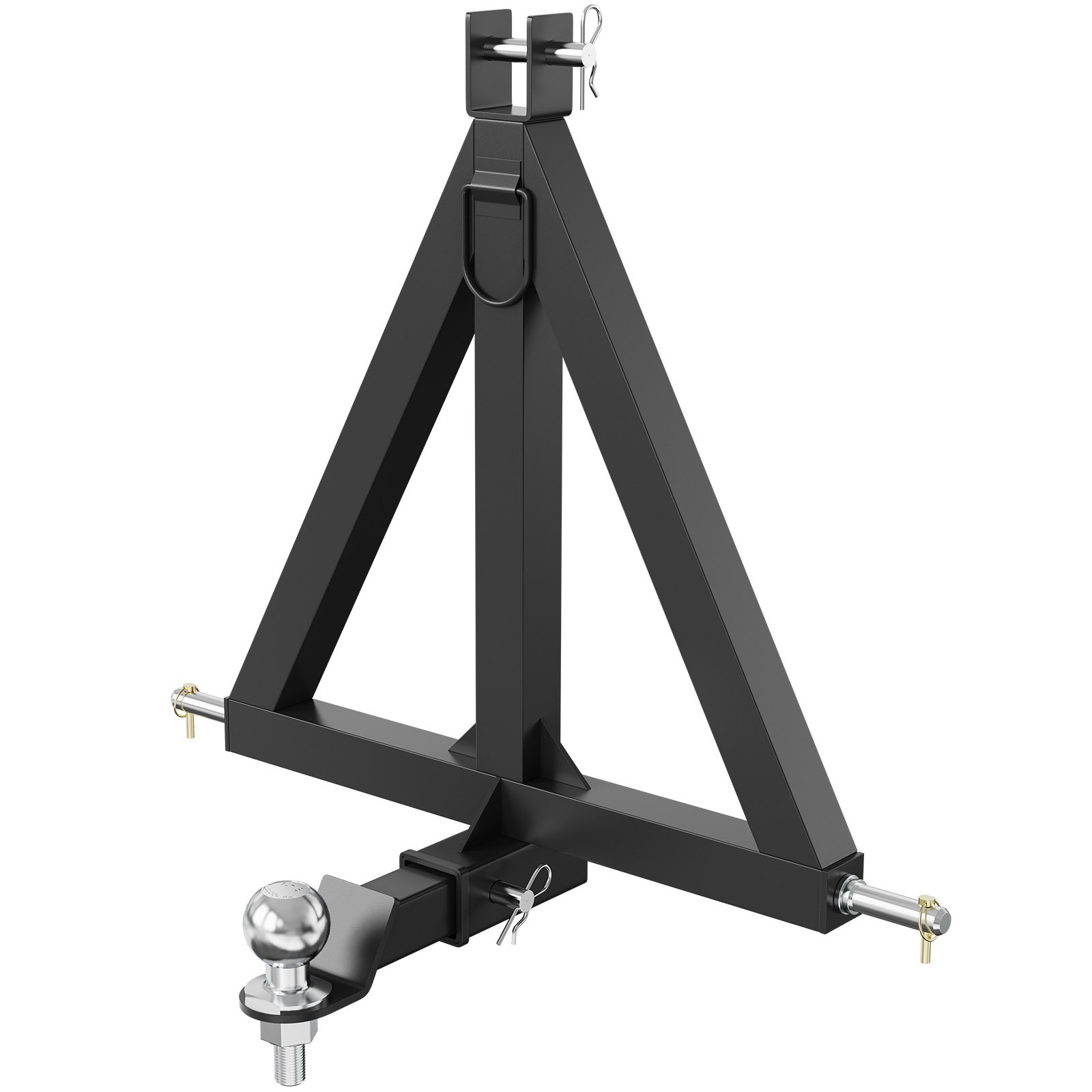 VEVOR Receptor de Enganche 3 Puntos Enganche de Remolque de Tractor Categoría 1, Adaptador de Barra de Tiro Estándar 5,08cm, 635x610 mm con Pasadores para Trabajos de Construcción de Equipos Agrícolas