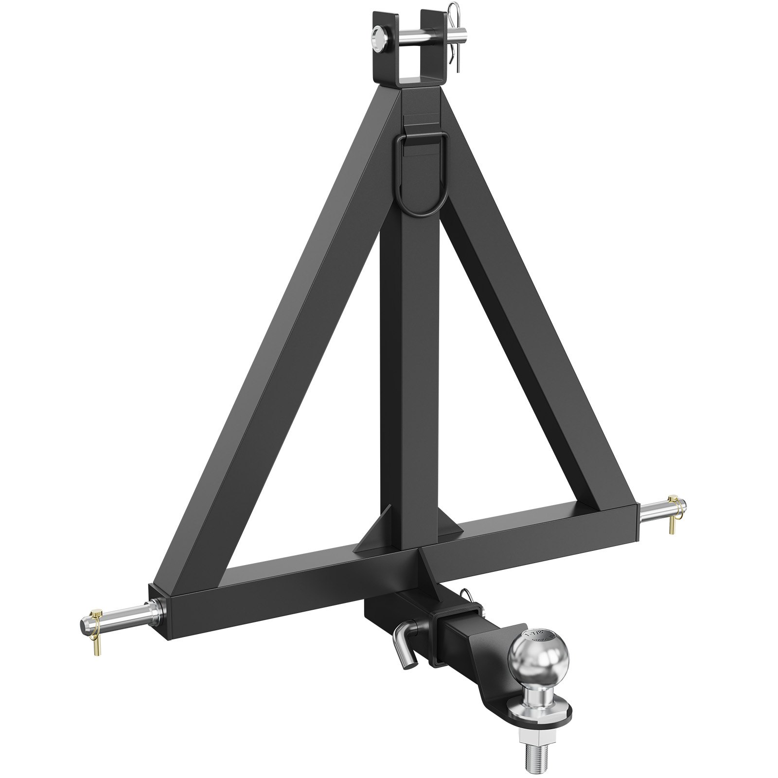 VEVOR Receptor de Enganche 3 Puntos Enganche de Remolque de Tractor Categoría 1, Adaptador de Barra de Tiro Estándar 5,08cm, 635x610 mm con Pasadores para Trabajos de Construcción de Equipos Agrícolas