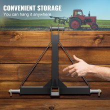 VEVOR Receptor de Enganche 3 Puntos Enganche de Remolque de Tractor Categoría 1 Adaptador de Barra de Tiro Estándar 5,08 cm 540x533,3mm con Pasadores para Trabajos de Construcción de Equipos Agrícolas