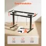 VEVOR Estructura de Mesa Elevable, Doble Motor, Altura Ajustable 70-117 cm Longitud 104-160 cm, Patas de Mesa con Control Inteligente, Marco de Escritorio Elevable Eléctrico para Hogar Oficina, Negro