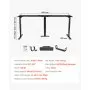 VEVOR Estructura de Mesa Elevable de Triple Motor, Altura Ajustable 60-125 cm, Marco de Escritorio Elevable Eléctrico, 4 Ajustes, 3 Patas de Mesa de Esquina con Control Inteligente para Oficina Hogar