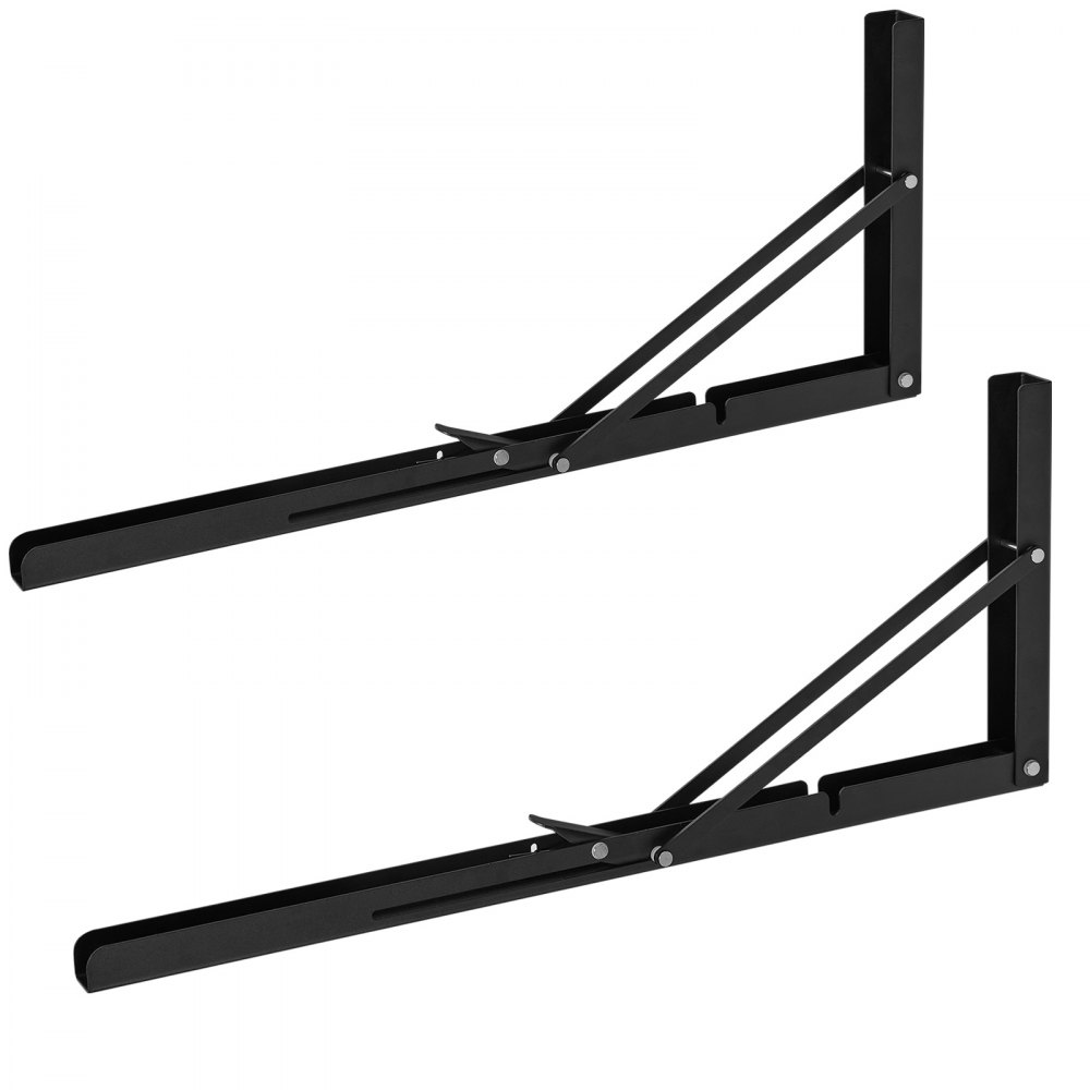 VEVOR Soporte para Estante Plegable Resistente, 2 Unidades, Soportes para Estante Flotantes Resistentes, Soportes para Estantes, Soporte para Estante de Acero con Capacidad de Carga de 136,1 kg