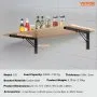 VEVOR Soporte para Estante Plegable Resistente, 2 Unidades, Soportes para Estante Flotantes Resistentes, Soportes para Estantes, Soporte para Estante de Acero con Capacidad de Carga de 136,1 kg