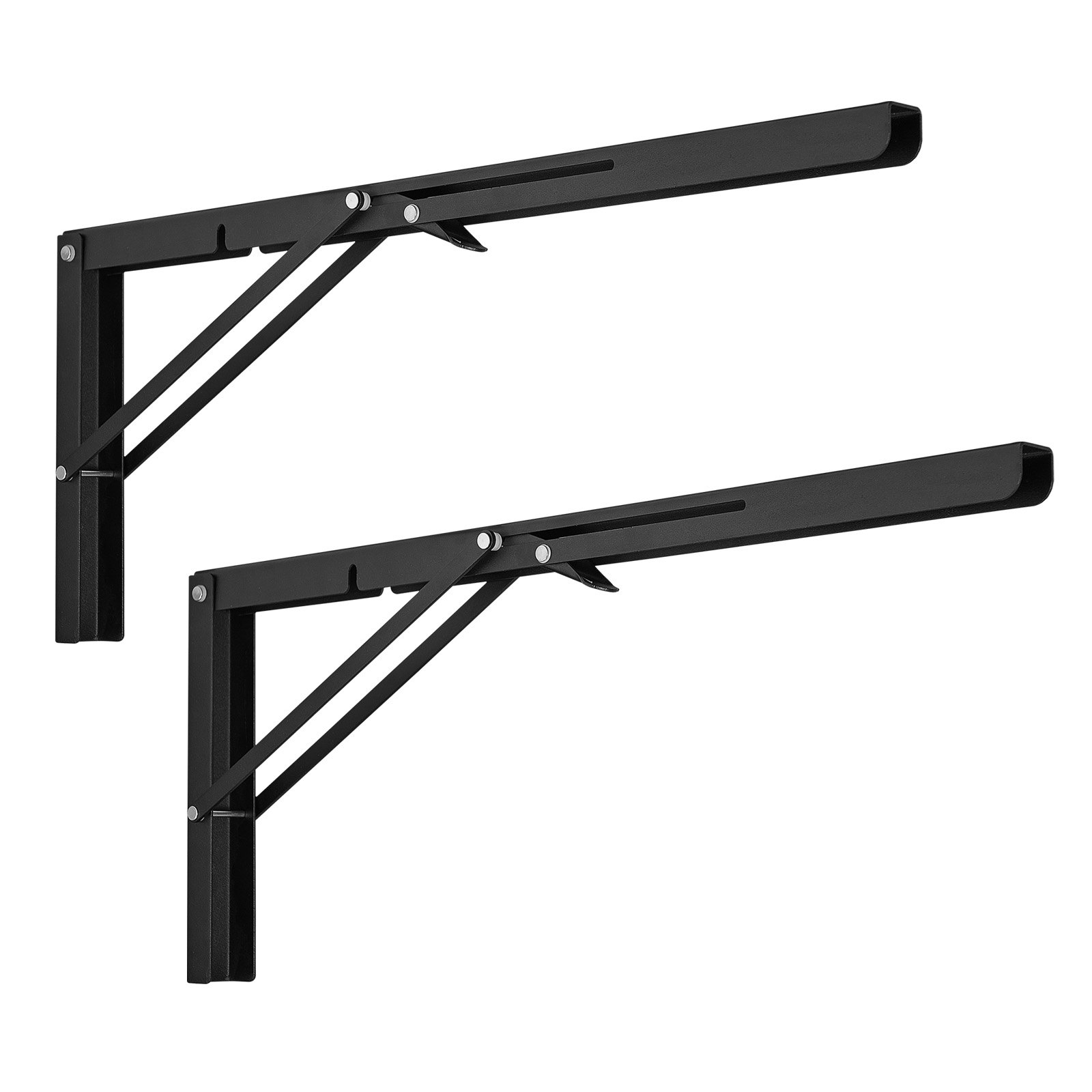 VEVOR Soporte para Estante Plegable Resistente, 2 Unidades, Soportes para Estante Flotantes Resistentes, Soportes para Estantes, Soporte para Estante de Acero con Capacidad de Carga de 136,1 kg