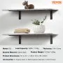 VEVOR Soporte para Estante, Soportes para Estante Flotante de Alta Resistencia, Soportes para Estantes Flotantes Resistentes, Soportes para Estantería de Acero con Capacidad de Carga de 72,6 kg