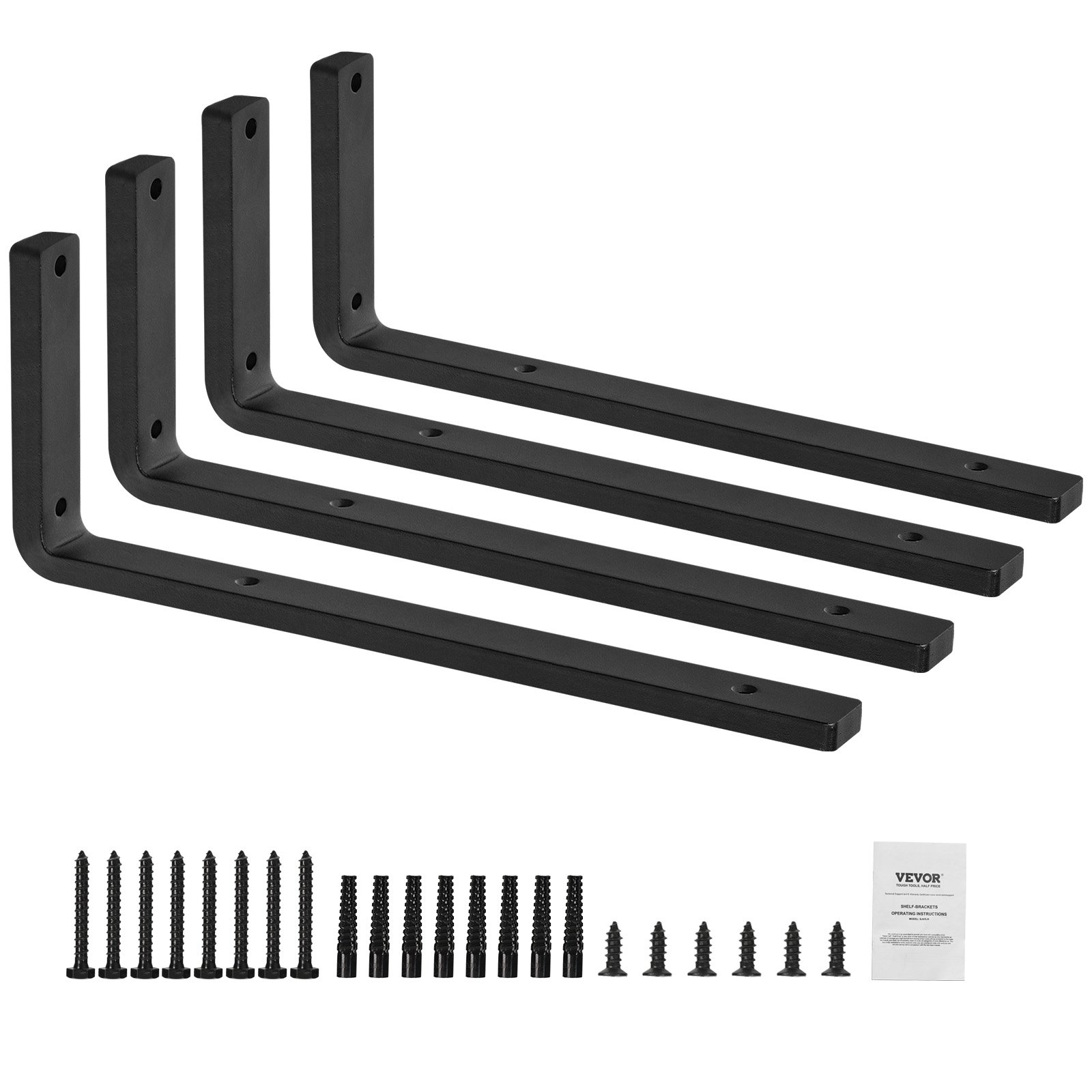 VEVOR Soporte para Estante, Soportes para Estante Flotante de Alta Resistencia, Soportes para Estantes Flotantes Resistentes, Soportes para Estantería de Acero con Capacidad de Carga de 72,6 kg