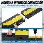 VEVOR Rampa de Protección de Cable Canaleta Para Cable 1 Pieza 2 Vías Canaleta Pasacables de Suelo 3,05 x 2,79 cm Protector de Cables de Tpu y Tpr 91,8x25x4,3 cm
