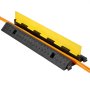 VEVOR Cable Protector Ramp, 9,979 kg/axle Capacity, 1 Channel Heavy Duty Rubber Cord Hose Wire Cover, 70 x 50 mm Channel, Traffic Speed Bump with Flip-Open Top Cover, for Indoor Outdoor Use, 1 Pack