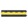 VEVOR Cable Protector Ramp, 9,979 kg/axle Capacity, 1 Channel Heavy Duty Rubber Cord Hose Wire Cover, 70 x 50 mm Channel, Traffic Speed Bump with Flip-Open Top Cover, for Indoor Outdoor Use, 1 Pack