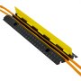 VEVOR Protector de Cables para Suelo de 2 Canales de 32 x 31 mm, Rampa de Protección de Cable Carga de Capacidad de 9979 kg, Rampa de Caucho para Interiores, Exteriores, Hogar, Oficina, Almacén