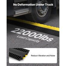 VEVOR Protector de Cables para Suelo de 2 Canales de 10 x 7,5 cm, Rampa de Protección de Cable Carga de Capacidad de 9979 kg, Rampa de Caucho para Interiores, Exteriores, Hogar, Oficina, Almacén