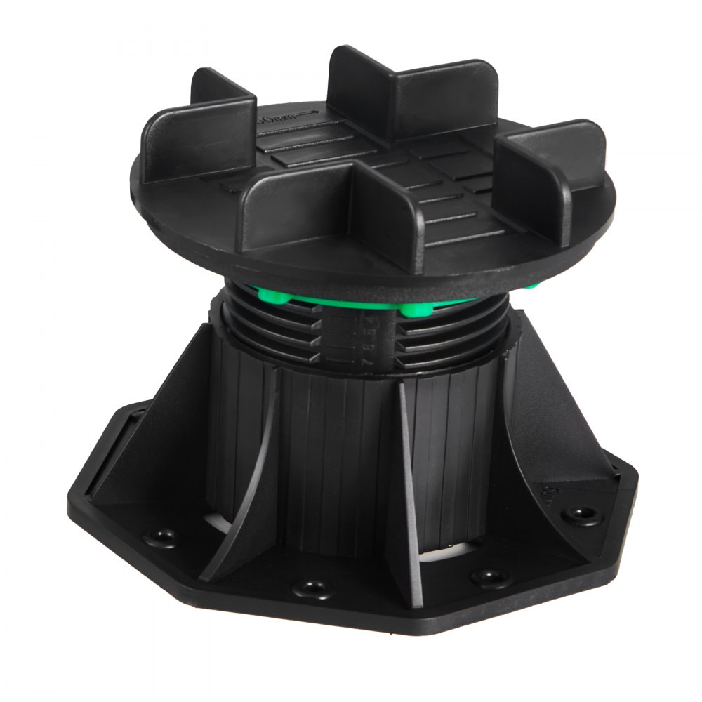 VEVOR Bloques de Terraza 8 Unidades, Carga 997,90 kg, Pedestal de Plástico, Adoquín, Elevación: 90-118 mm, Altura Ajustable, Base para Cobertizo, Madera, Hormigón y Metal, 197 x 197 x 113 mm