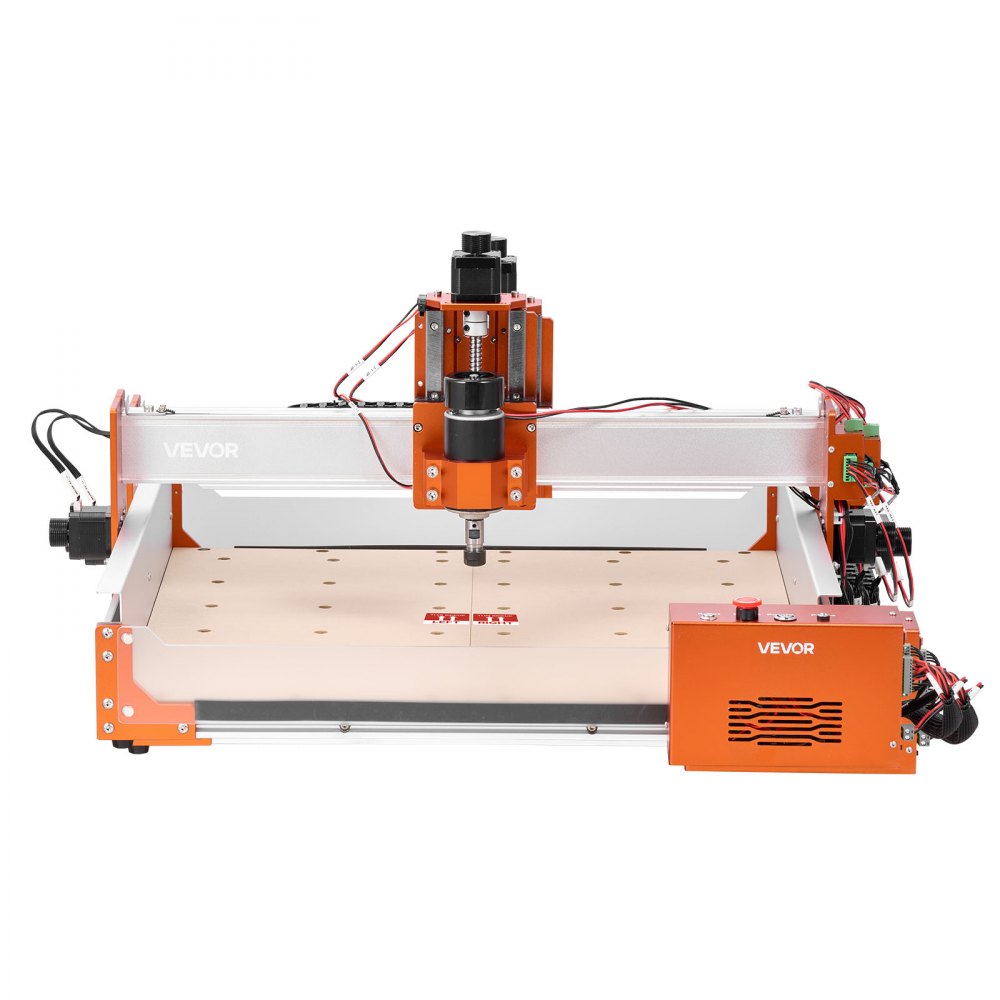 VEVOR Fresadora CNC de Grabado en Madera 3 Ejes, 100 W, con Husillo, Área de Trabajo 40 x 40 x 9,5 cm, Riel Lineal y Estructura de Aleación de Aluminio, para Tallado y Corte de Madera y Acrílico