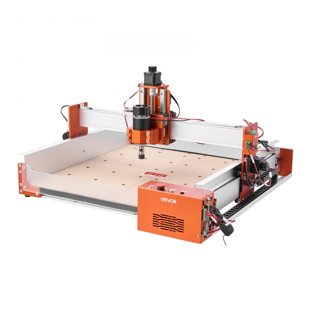 VEVOR Fresadora CNC de Grabado en Madera 3 Ejes, 100 W, con Husillo, Área de Trabajo 40 x 40 x 9,5 cm, Riel Lineal y Estructura de Aleación de Aluminio, para Tallado y Corte de Madera y Acrílico
